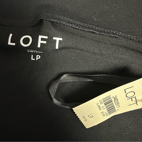 Black Off Shoulder Form-fitting Cotton Top 3/4 Sleeves by LOFT - NWTS! LP - Picture 6 of 7